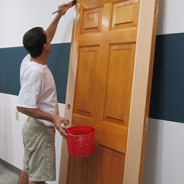Hand-finishing a Douglas Fir Door